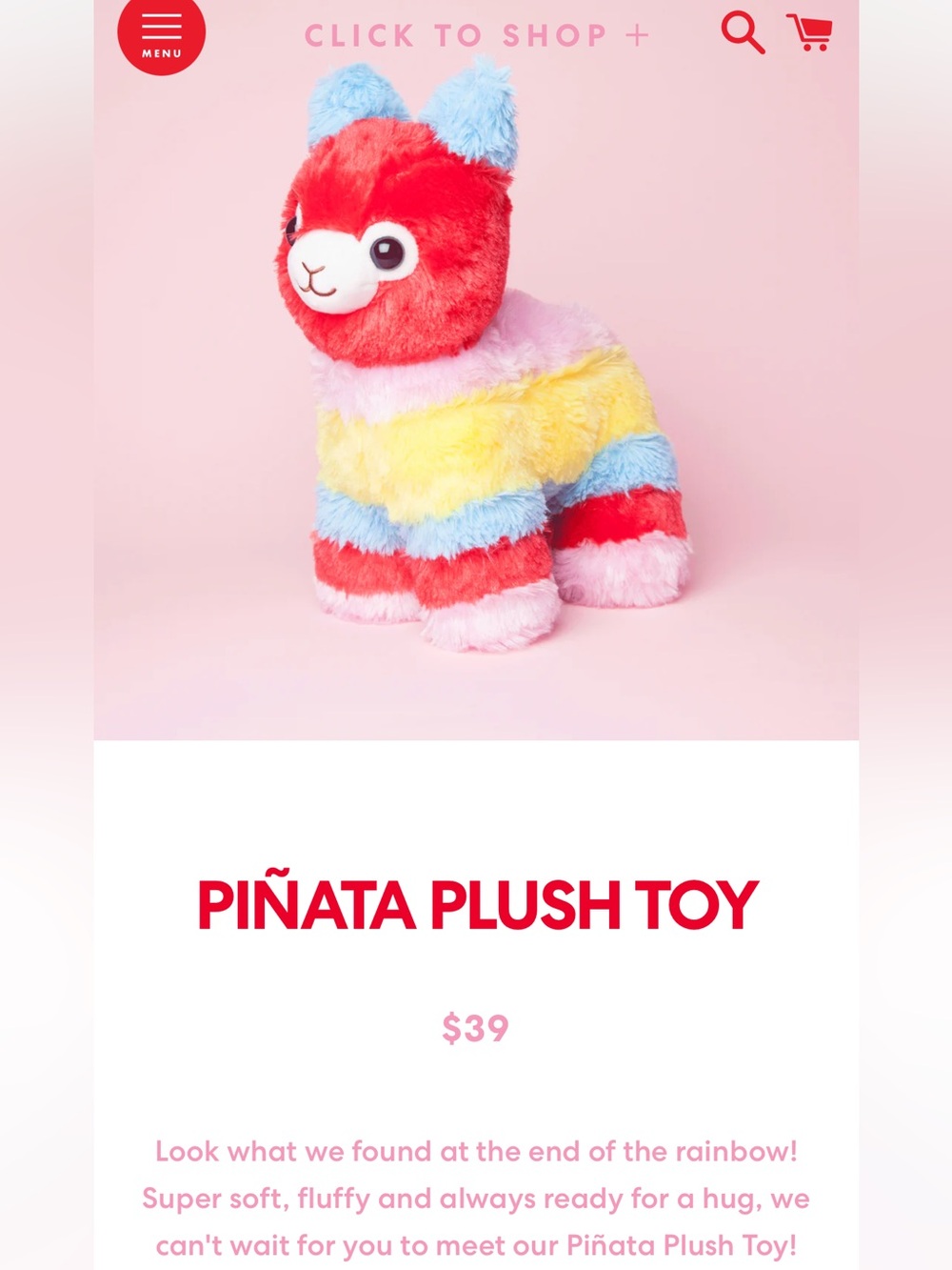 Museum of Ice Cream Piñata plush llama toy